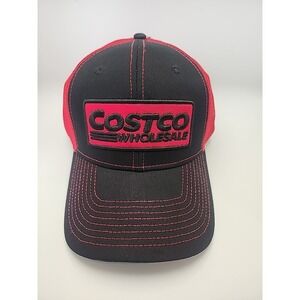 COSTCO WHOLESALE TRUCKER HAT SUPER RARE EXCLUSIVE BLACK RED MEMBERSHIP PROMO CAP